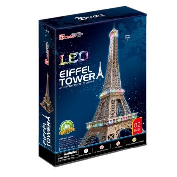 Puzzle 3D cu leduri Cubic Fun 82 piese Turnul Eiffel