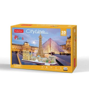 Puzzle 3d Cubic Fun City Line Paris 114 piese