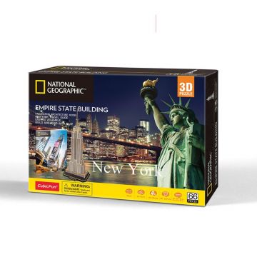 Puzzle 3d Cubic Fun National Geographic Empire State Building 66 piese