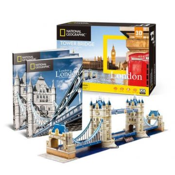 Puzzle 3d Cubic Fun National Geographic Tower Bridge 120 piese
