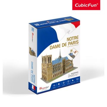 Puzzle 3d Cubic Fun Notre Dame din Paris 53 piese