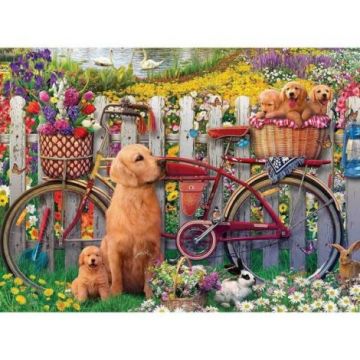 Puzzle Catelusi Pe Bicicleta, 500 Piese