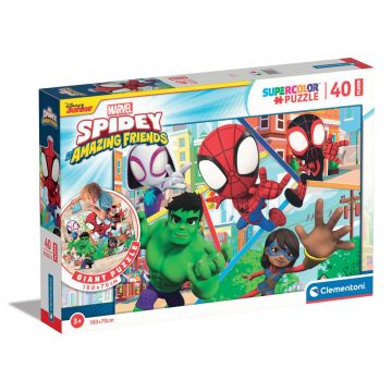 Puzzle de podea cu 40 piese Clementoni Spidey and his amazing friends