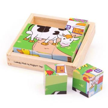 BigJigs - Puzzle cubic animale domestice