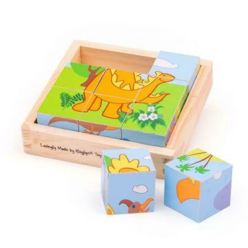 BigJigs - Puzzle cubic dinozauri