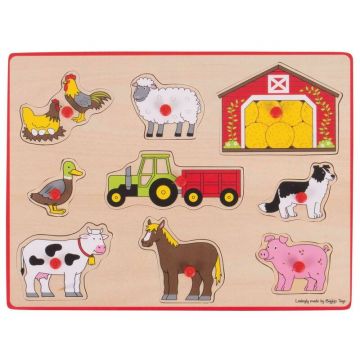 BigJigs - Puzzle din lemn incastru Ferma