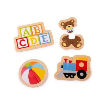 BigJigs - Puzzle din lemn Jucarii 8 piese