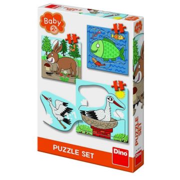 Baby Puzzle - Unde locuiesc animalele? (3 4 si 5 piese)