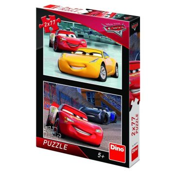 Dino - Toys - Puzzle 2 in 1 Cars 3 cursa cea mare 77 piese