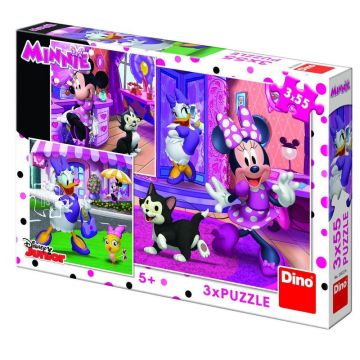 Puzzle 3 in 1 - O zi cu Minnie (55 piese)