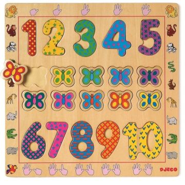 Djeco - Puzzle din lemn - Cifre