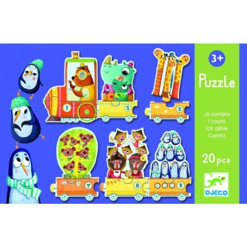 Djeco - Puzzle Trenuletul cu animale numarate