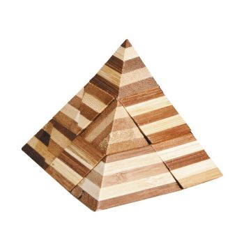 Fridolin - Joc logic IQ din lemn bambus 3D Pyramid