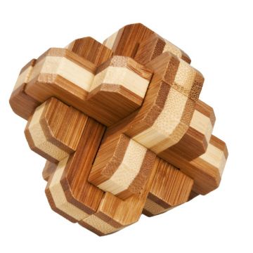 Fridolin - Joc logic IQ din lemn bambus 3D Round Knot