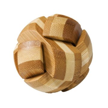 Fridolin - Joc logic IQ din lemn bambus Ball, cutie metal