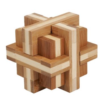 Fridolin - Joc logic IQ din lemn bambus Double cross