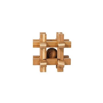 Fridolin - Joc logic IQ din lemn de bambus Box with ball