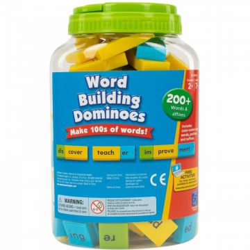 Joc educativ, Educational Insights, Domino pentru construit cuvinte, Cu 108 piese, In limba engleza, 7 ani+, Multicolor