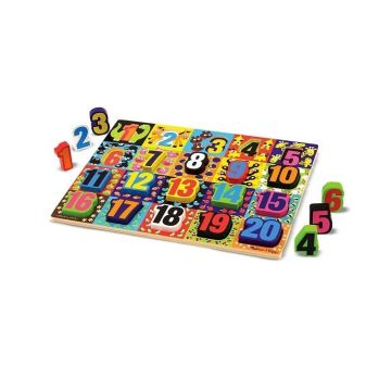 Melissa & Doug - Puzzle lemn in relief Numere de la 1 la 20