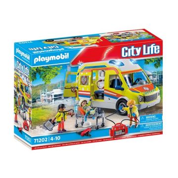 Playmobil PM71202 Ambulanta Galbena cu Lumini si Sunete