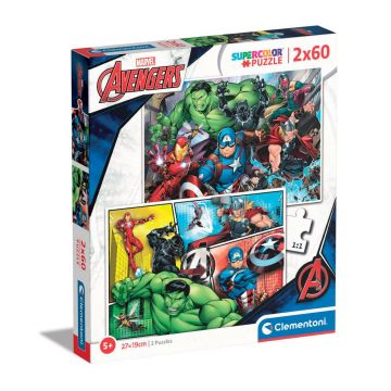 Puzzle 2 x 60 piese Clementoni Marvel Avengers