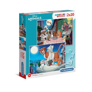 Puzzle 2x20 piese Clementoni Disney Animals