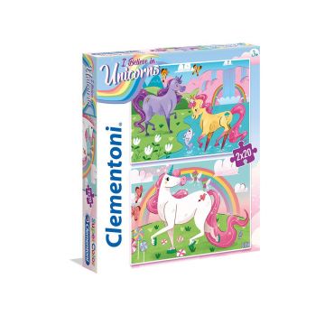 Puzzle 2x20 piese Clementoni I Belive In Unicorns