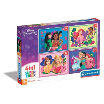 Puzzle 4 in 1 Clementoni Supercolor Disney Princess 21517