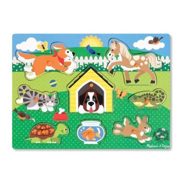 Puzzle din lemn Animalele de companie