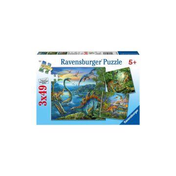 Puzzle Farmecul Dinozaurilor, 3X49 Piese