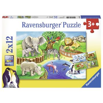 Ravensburger - Puzzle Zoo, 2x12 piese