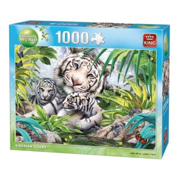 Puzzle 1000 piese Tigru Siberian alb