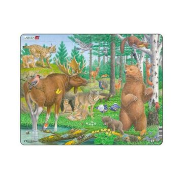 Puzzle maxi Animale din padure, orientare tip vedere, 29 de piese, Larsen