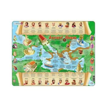 Puzzle maxi Grecia antica (limba engleza), orientare tip portret, 95 de piese, Larsen