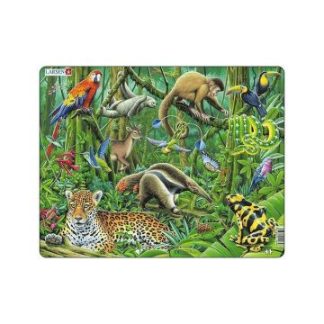 Puzzle maxi Jungla sud-americana, orientare tip vedere, 70 de piese, Larsen