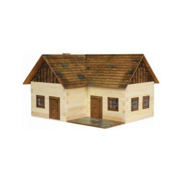 Set constructie arhitectura Casuta ideala, 154 piese din lemn, Walachia