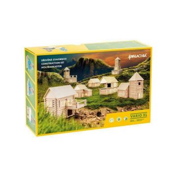 Set constructie arhitectura Vario XL, 184 piese din lemn, Walachia