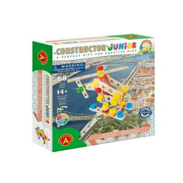 Alexander Toys - Set de constructie Elicopter , Constructor Junior , 68 piese din Lemn