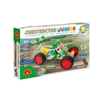 Set constructie 90 piese din lemn Constructor Junior- Buggy 3 in 1, +4 ani, Alexander