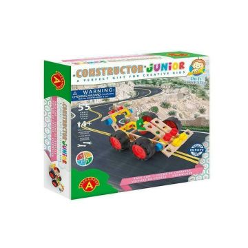 Set constructie 55 piese din lemn Constructor Junior- Masina, Alexander