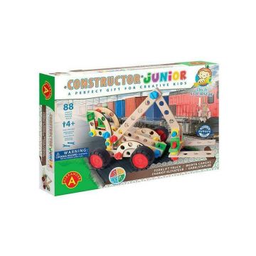 Alexander Toys - Set de constructie Vehicul Motostivuitor , Constructor Junior , 3 in 1, 88 piese din Lemn