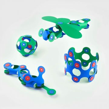 Clicstoys - Set Clixo de construit cu magnet, Itsy pack Blue-Green 18