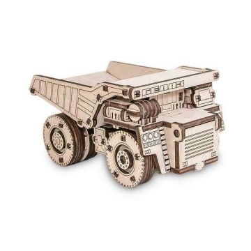 EWA - Puzzle 3D Belaz Mini , Puzzle Copii , Cu mecanism din Lemn, piese 105