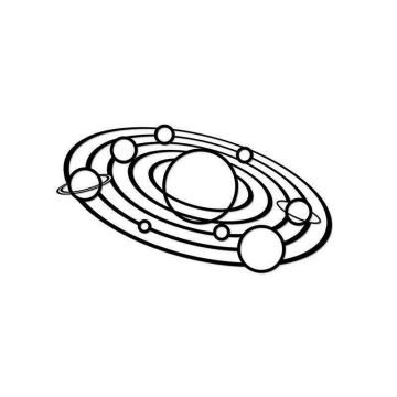 EWA - Puzzle din lemn Solar system , Puzzle Copii , Decorativ 3D, piese 64