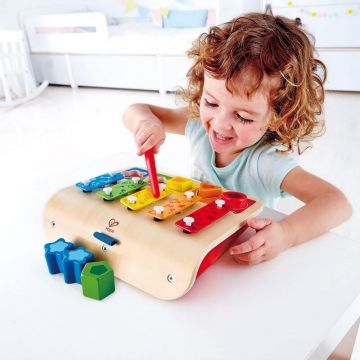 Hape - Puzzle din lemn Xilofon , Puzzle Copii, piese 5
