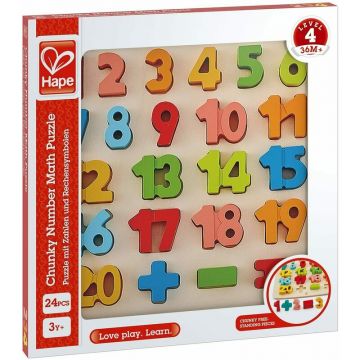 Hape - Puzzle educativ Matematica Chunky , Puzzle Copii, piese 24