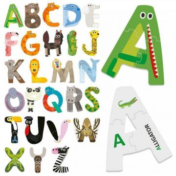 Headu - Puzzle educativ Alfabetul amuzant Puzzle Copii, piese 81