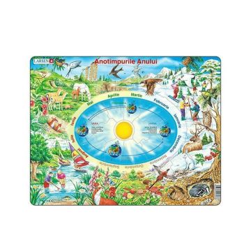 Larsen - Puzzle educativ Anotimpurile , Puzzle Copii , Maxi, Orientare tip vedere, In romana, piese 44