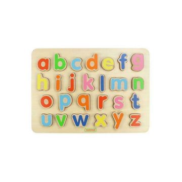 Masterkidz - Puzzle din lemn Alfabet litere mici , Puzzle Copii , 3D, piese 26
