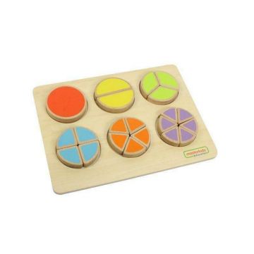 Masterkidz - Puzzle din lemn Invatarea fractiilor , Puzzle Copii , Pentru gradinite, piese 21